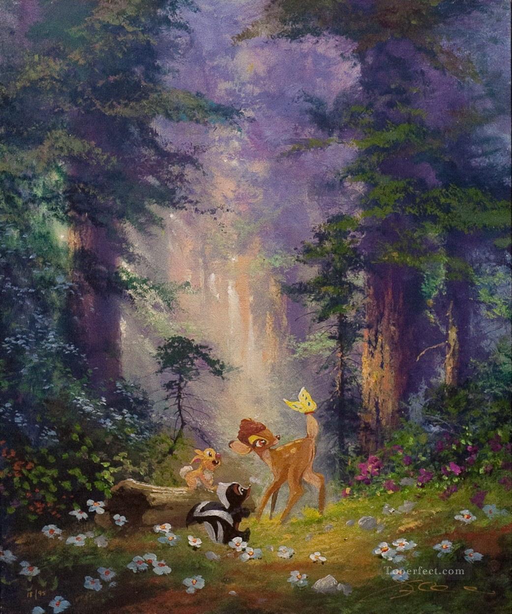 liebre ardilla y ciervo en el bosque dibujos animados para niños Pintura al óleo